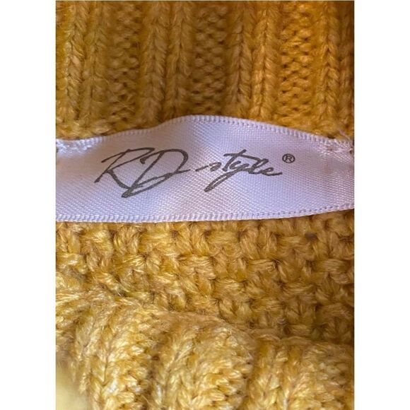 RD Style Womens Pullover Sweater Acrylic Blend Turtleneck‎ Knit Yellow Size XS - Picture 6 of 11